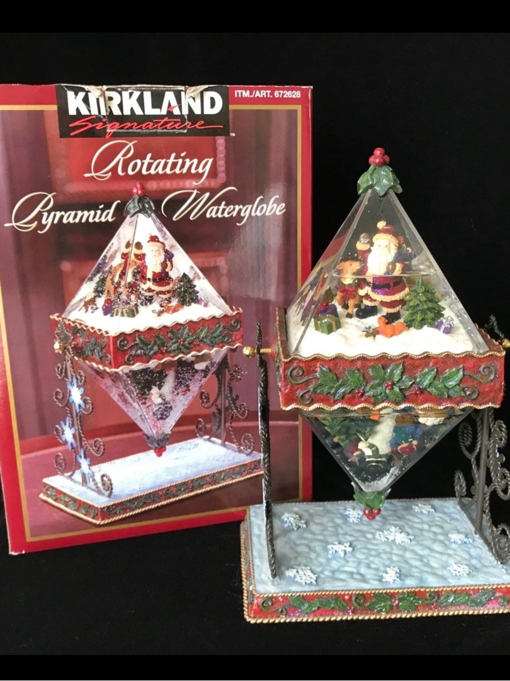 Kirkland Signature Pyramid Snowman Water Globe in White Glitter